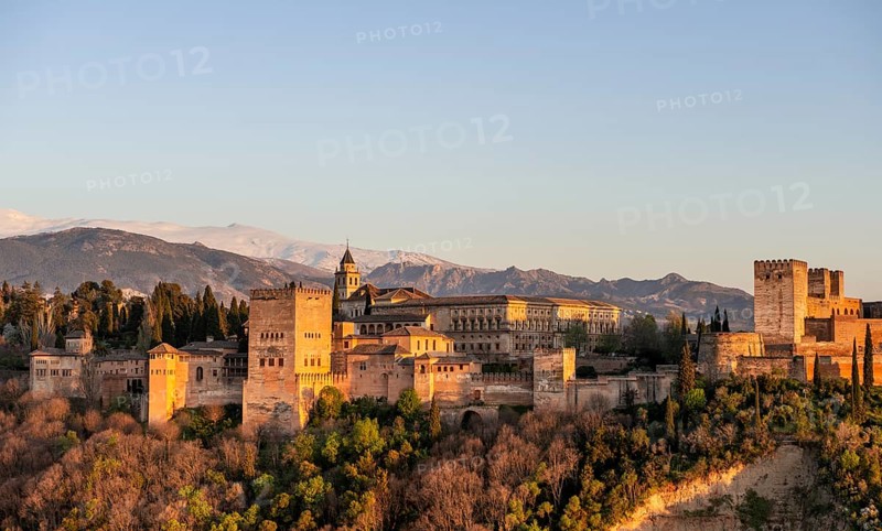 Alhambra on the Sabikah hill at sunset