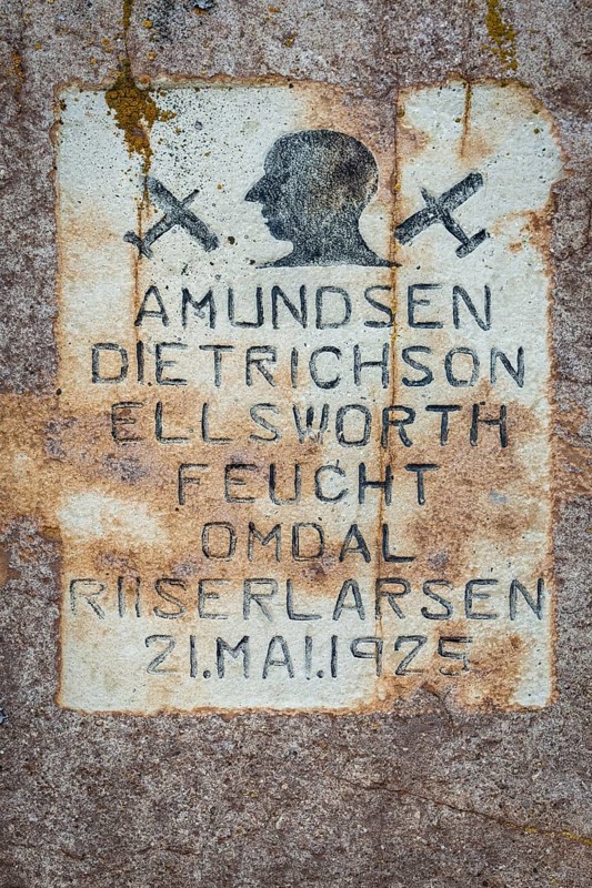Memorial stone for Amundsen-Ellsworth North Pole Airplane Expedition