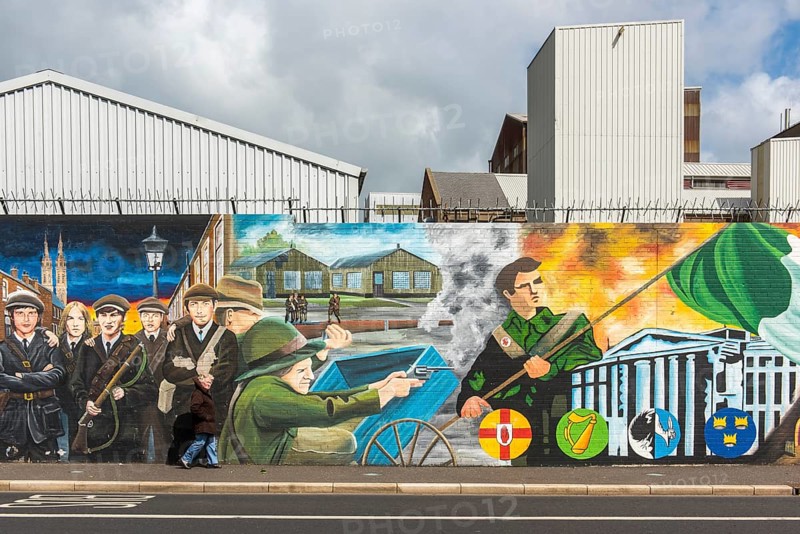 Political graffiti on wall in West Belfast