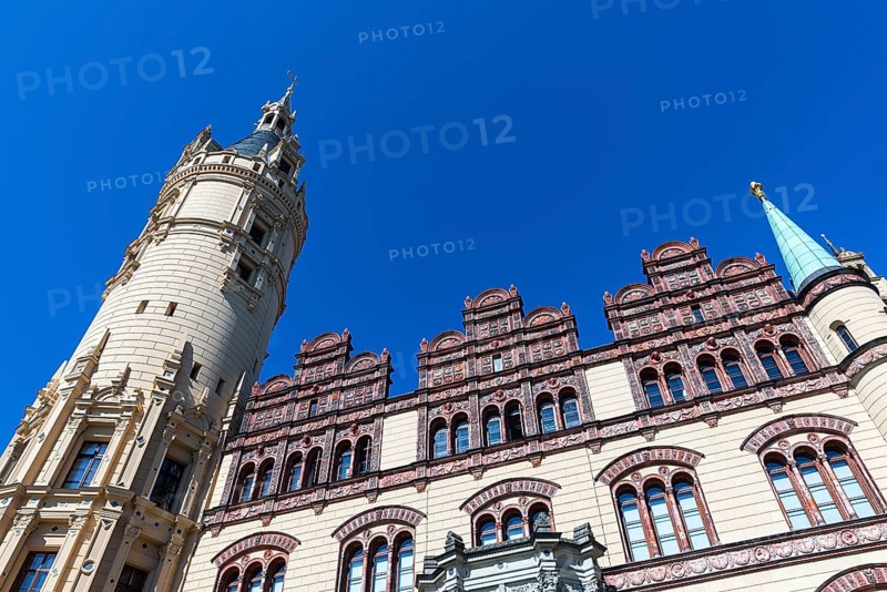 Terracotta facade with castle tower from Schwerin Castle