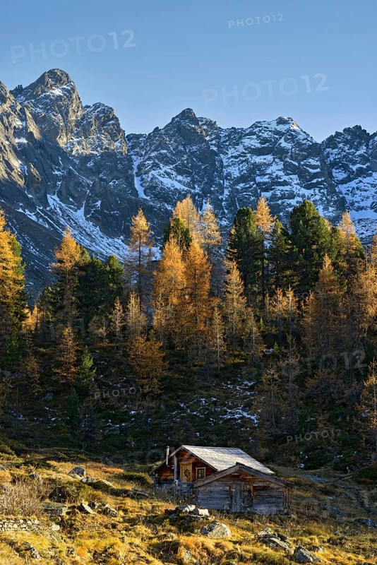 Innerbergli-Alm in autumn in the Samnaungruppe