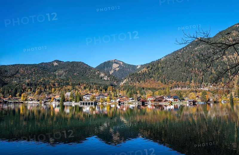 View of the village Walchensee in autumn