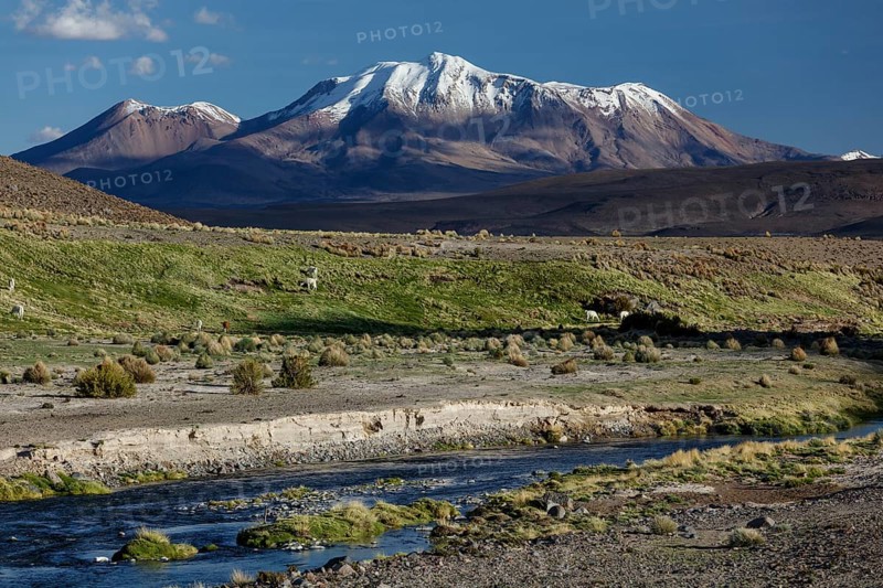 Snow covered volcano Parinacota