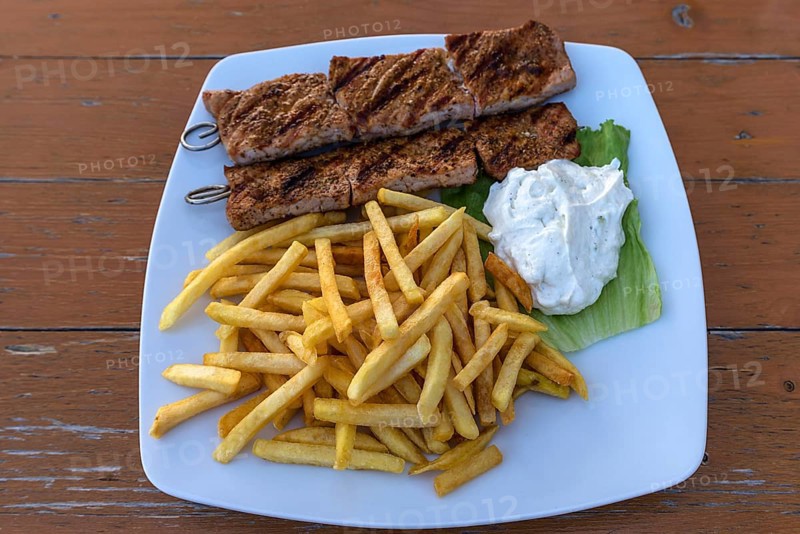 Dish with Souvlaki