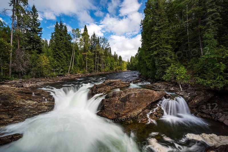 Wild River with Waterfall