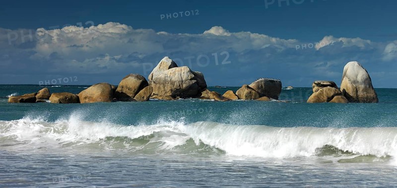 Breaking waves on the beach