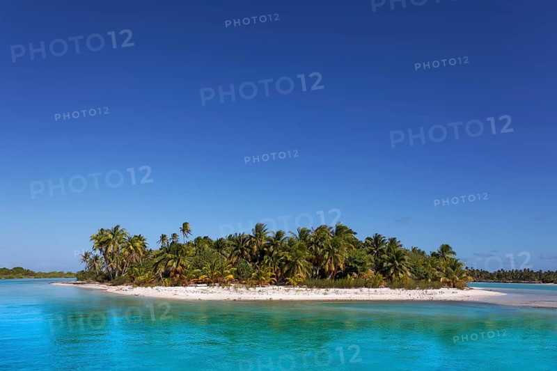 Solitary island in lagoon