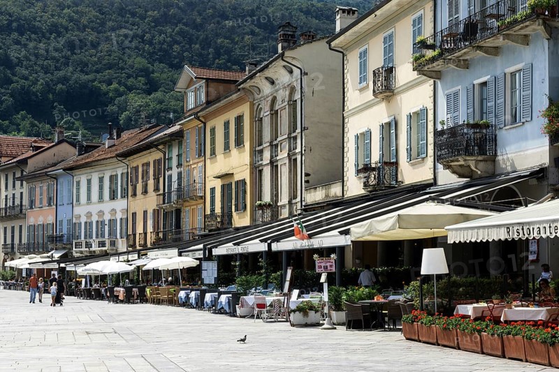 Colourful houses and restaurants on the promenade