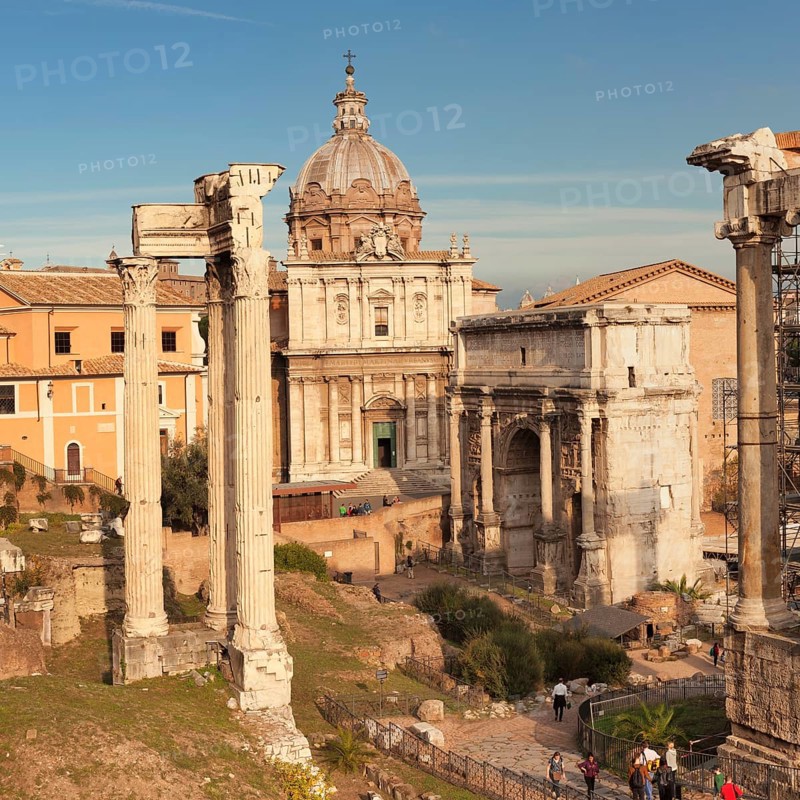 Roman Forum with Saturn Temple and Severus Arch