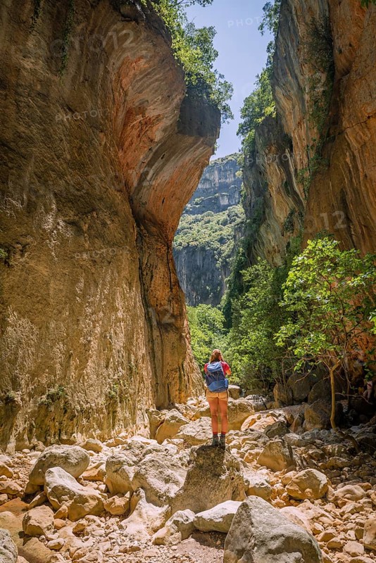 Female hiker in a gorge