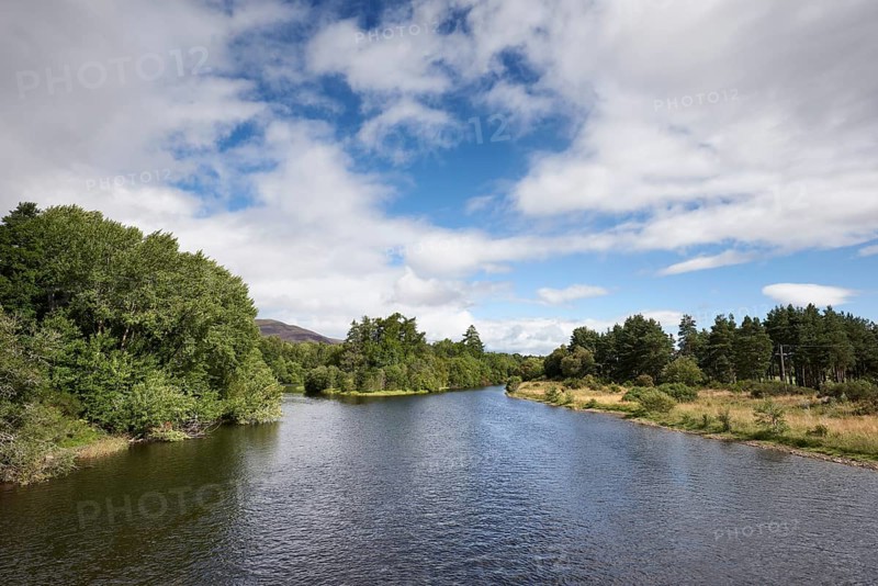 The River Spey flows and flows through the Loch Insh