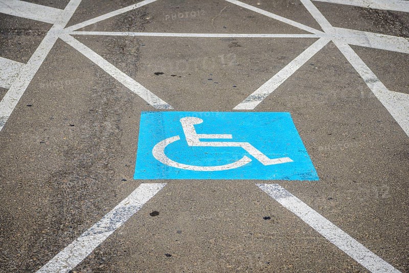 Sign for disabled parking on the ground