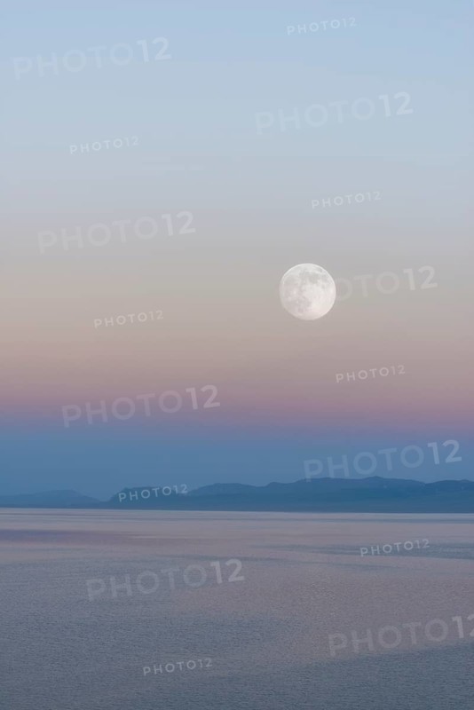 Moon rising over Song Kol lake