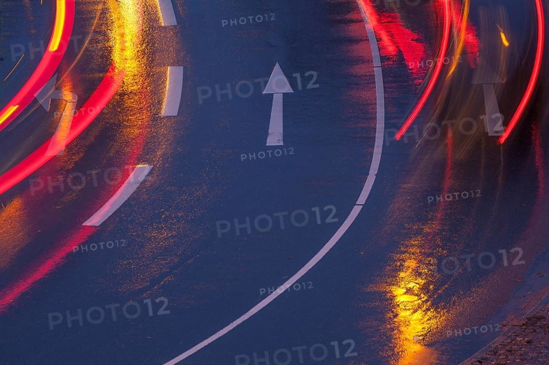 Rain-wet street