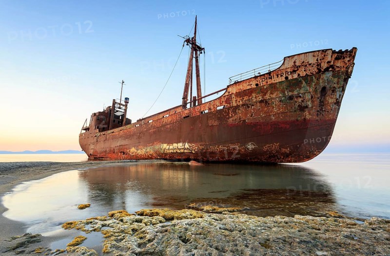 Rusted Shipwreck in Glyfada beach