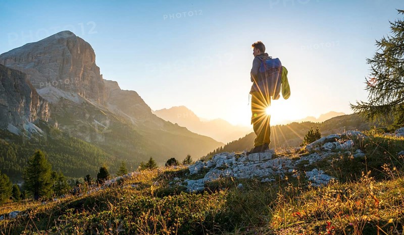 Hiker looking into the distance