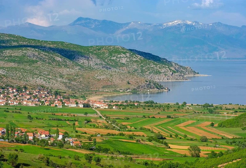 Great Lake Prespa with villages Lejthize and Liqenas
