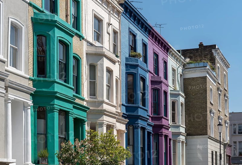 Colourful House Fronts on Lancaster Road