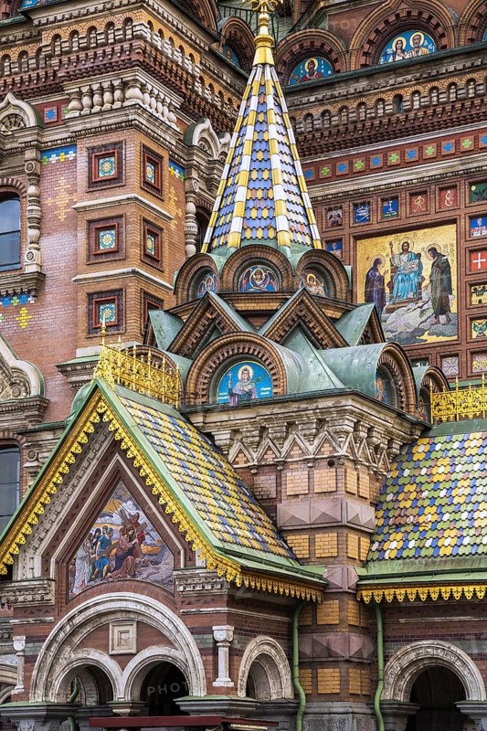The Church of the Savior on Spilled Blood architectural details