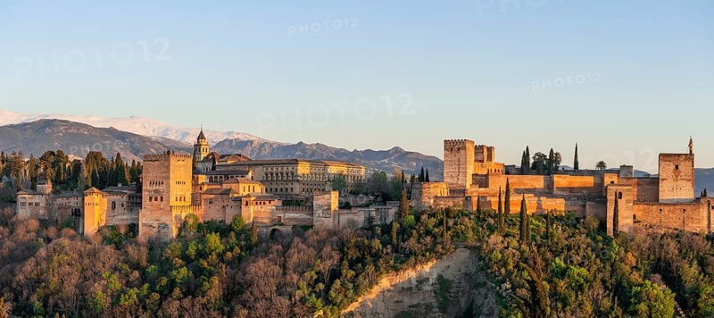 View of Alhambra in the evening light