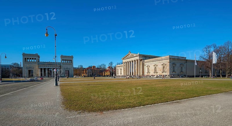 Konigsplatz with Glyptothek and Propylaen