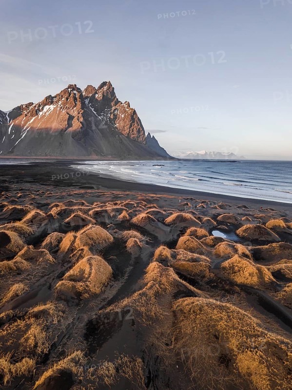 Black sandy beach