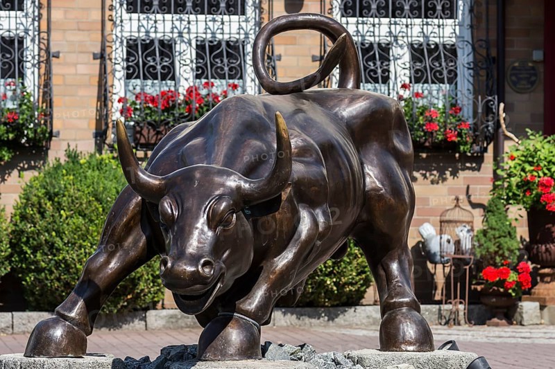 Bronze sculpture of an ox