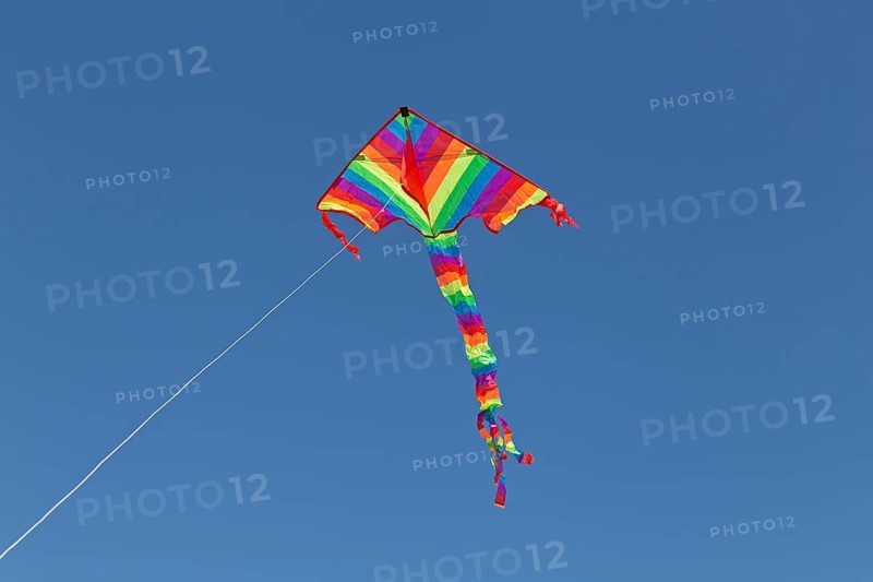 Kite in front of blue sky