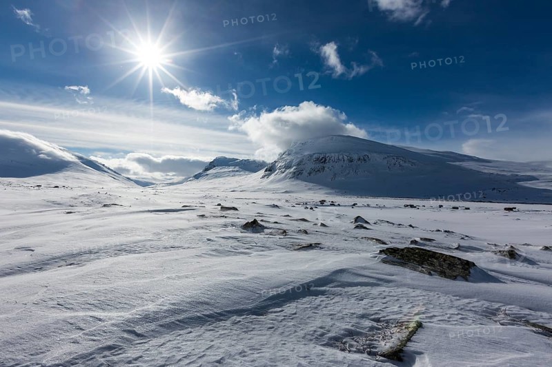 Mountain landscape and mountains in the snow