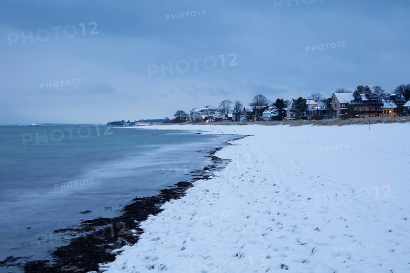 Snow on the baltic sea coast
