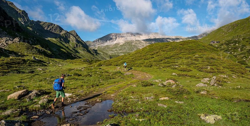 Hikers on the Schladminger Hohenweg