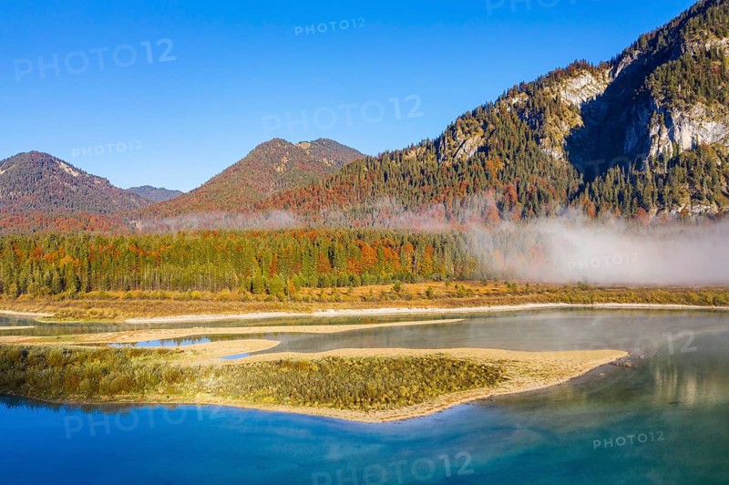 Inflow of the Isar into the Sylvenstein lake