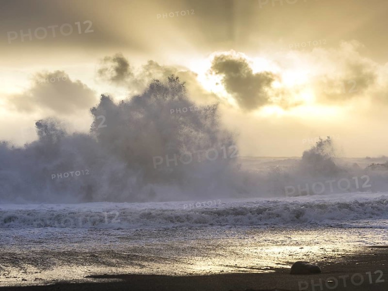 Storm waves at Reynisfjara Black Sand Beach
