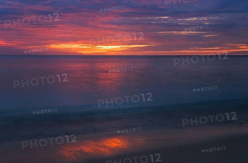 Dramatic sunrise on the beach