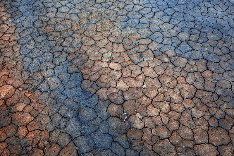 Ruptured soil in the Solfatar field at Namafjall volcano