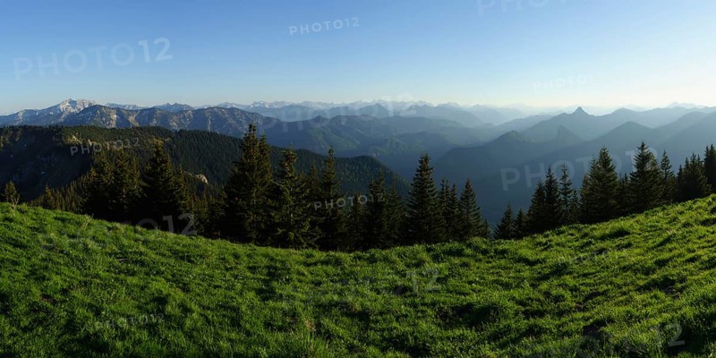 View from the Setzberg over Lake Tegernsee to Guffert