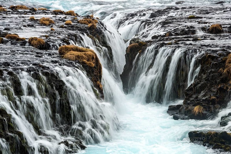 Waterfall Bruarfoss in winter