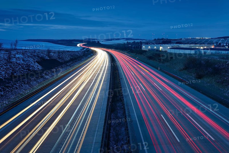 Traces of light on the A9 motorway
