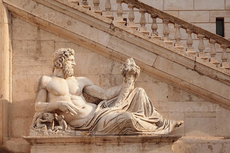 Statue of the Tiber River God on Capitol Square
