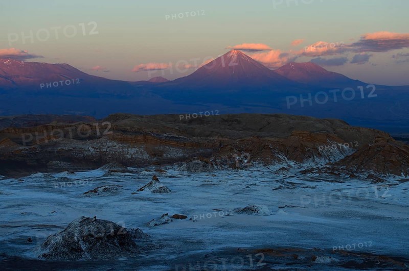 Licancabur volcano at sunset