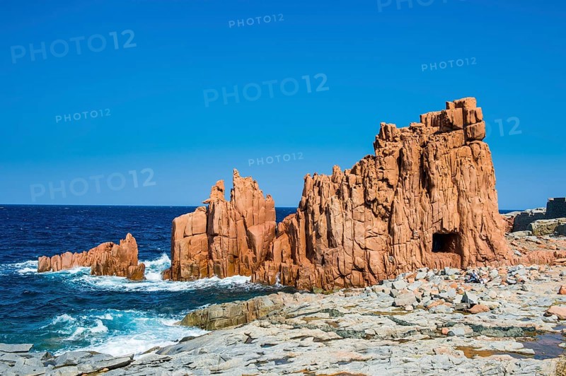 Rock formation on the beach of Rocce Rosse