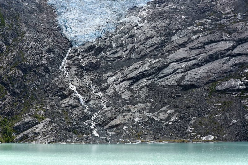 Melting glacier with lake