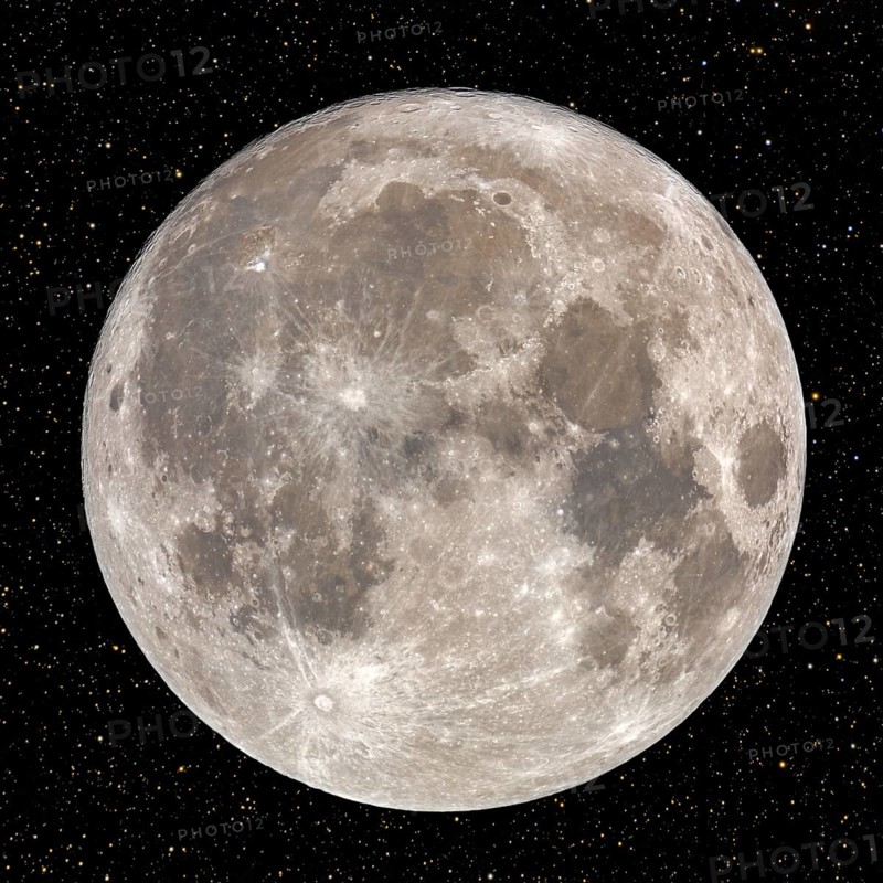 Full moon at night with starry sky
