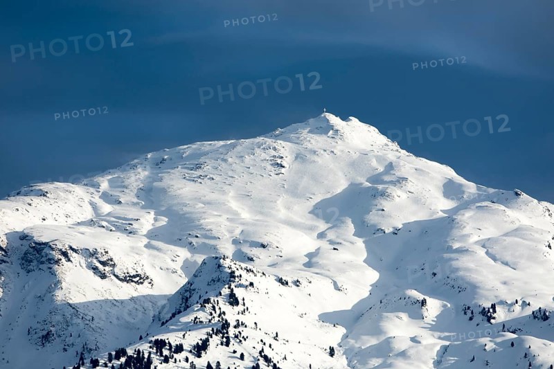 Snow-capped peak of the Gilfert in winter