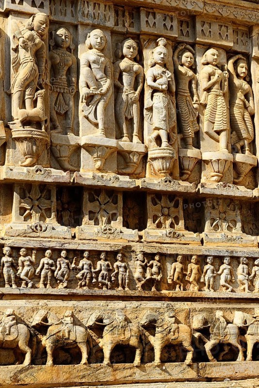 Frieze with female warriors at Jagdish Temple