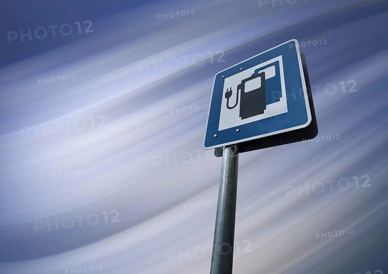 Information sign for electric car charging stations