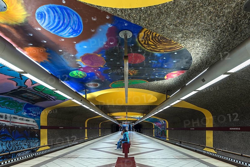 Graffiti design in the subway station Rennweg