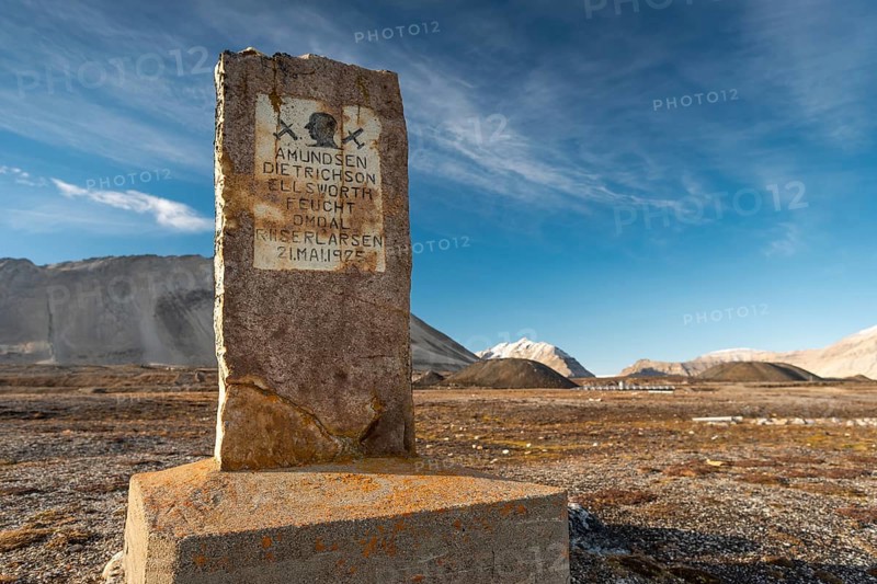 Memorial stone for Amundsen-Ellsworth North Pole Airplane Expedition