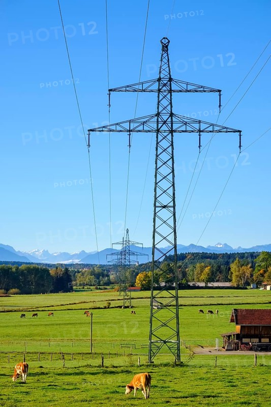 High-voltage line near Egling