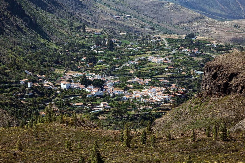 View of the Barranco de Fataga and Fataga